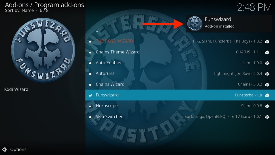 Funswizard Add-on installed