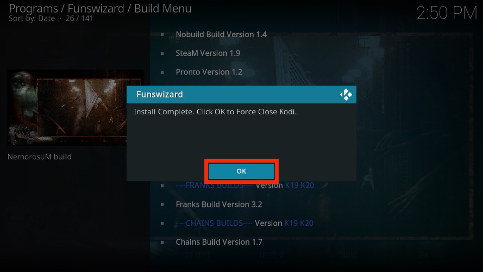 click on ok button