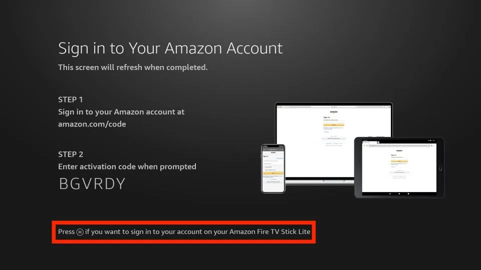 activation code of amazon account