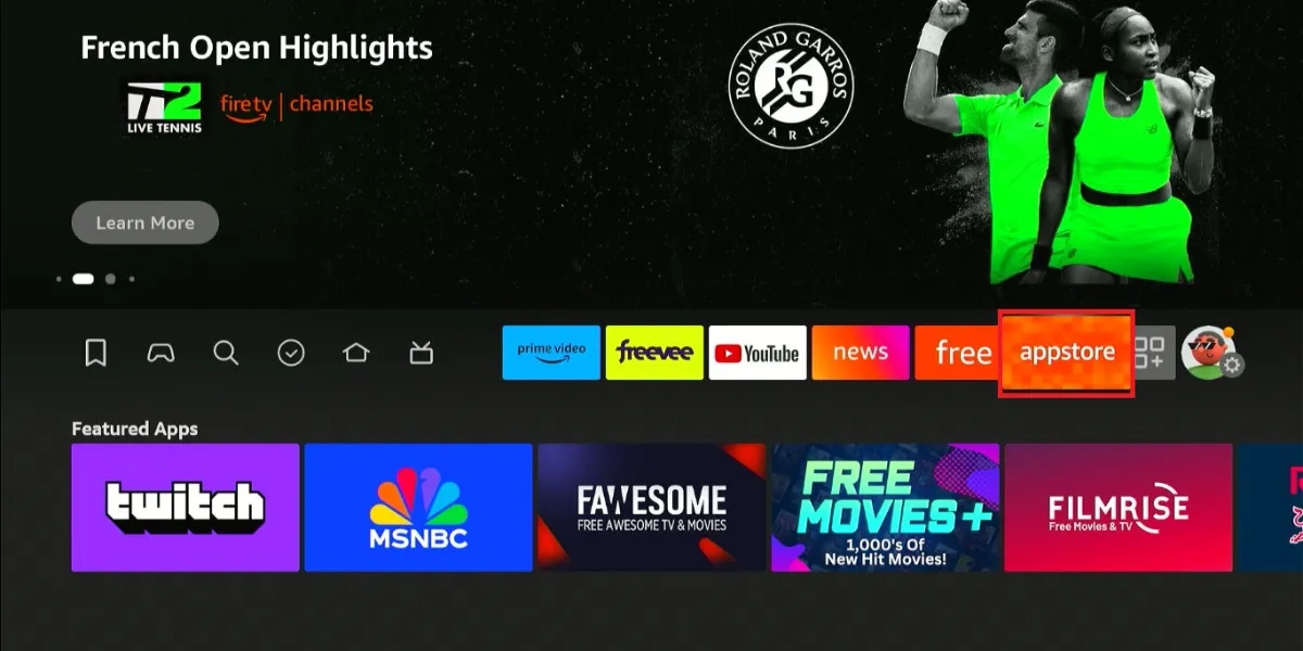 select appstore tab