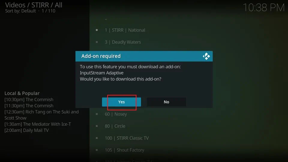click yes