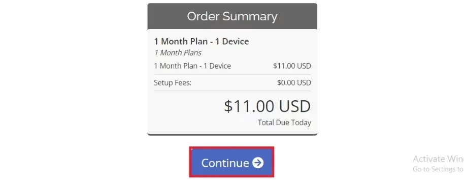 select continue